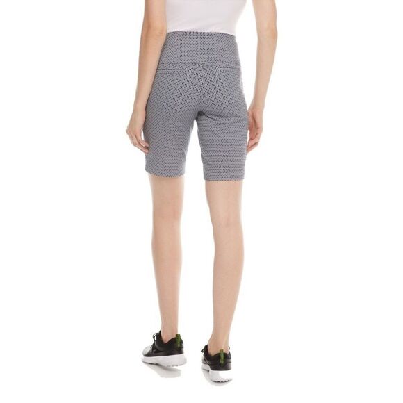 NWT Swing Control Masters Tummy Control Maria Blue Geometric Golf Shorts Size 8 - Picture 3 of 12